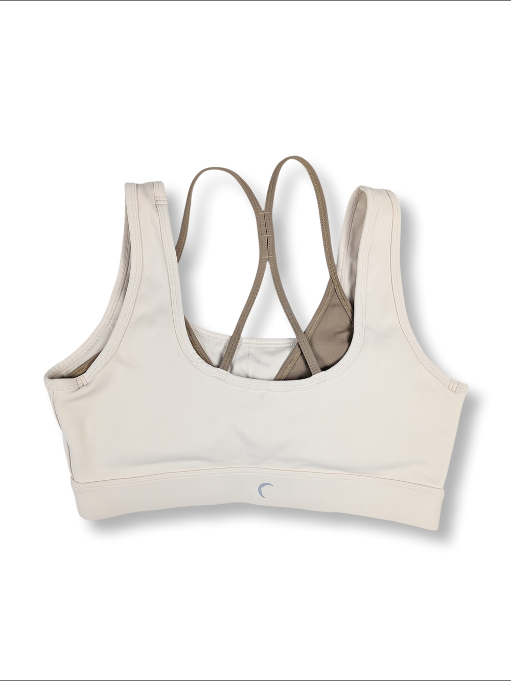 Zyia Active Cocoa & Cream Streamline Bra Strappy Cream And Brown XL 38DD 40DD - Picture 3 of 7
